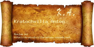 Kratochvilla Anton névjegykártya
